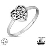 Northern Viking Jewelry® Naisten Hopeasormus Celtic Heart.