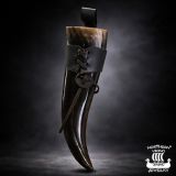 Juomasarvi nahkaisella vyöpidikkeellä Viikinkien Drinking Horn Northern Viking jewelry.