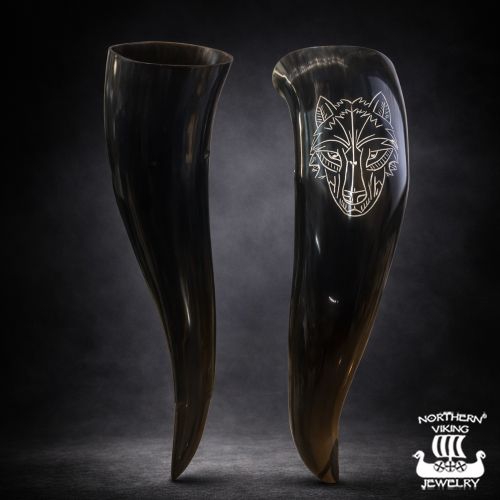 Juomasarvi Guardian Wolf – Viikinkien Drinking Horn Northern Viking Jewelry