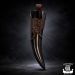 Juomasarvi nahkaisella ruskealla vyöpidikkeellä Viikinkien Drinking Horn Northern Viking jewelry.