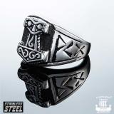 Northern Viking Jewelry-Sormus "Black Thor's Hammer Ring" 