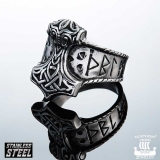 Northern Viking Jewelry-Sormus "Rune Thor Hammer Ring"