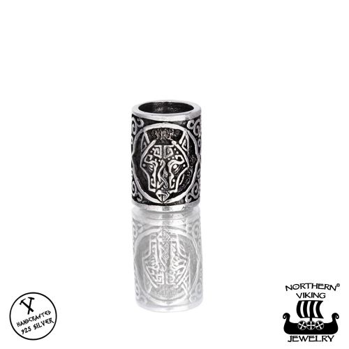 Northern Viking Jewelry®-Partakoru "Silver Guardian Wolf"