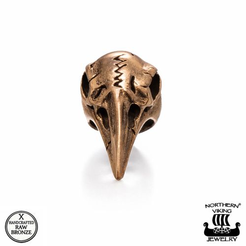Northern Viking Jewelry®-Partakoru Pronssi Raven Skull.