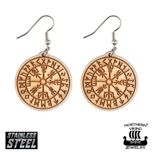 Northern Viking Jewelry® "Puukorvakorut Vegvisir"