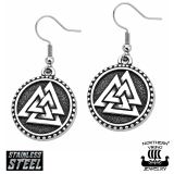 Valknut Viikinkikorvakorut Kirurginteräs Northern Viking Jewelry®.