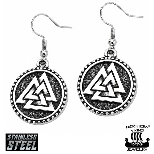 Valknut Viikinkikorvakorut Kirurginteräs Northern Viking Jewelry®.