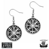 Vegvísir Koukkukorvakorut Kirurginteräs Northern Viking Jewelry®.