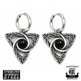 Korvarenkaat Celtic Trinity Black Stone Kirurginteräs Northern Viking Jewelry®.