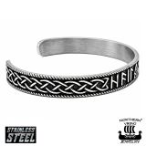 Kelttisolmu Riimurannekoru Kirurginteräs Northern Viking Jewelry®.