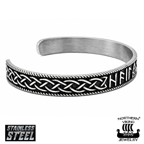 Kelttisolmu Riimurannekoru Kirurginteräs Northern Viking Jewelry®.