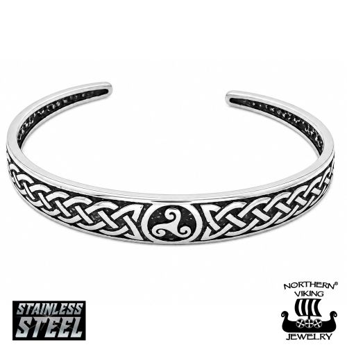 Triskelion Kelttirannekoru Kirurginteräs Northern Viking Jewelry®.