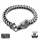 Fafnir Lohikäärmerannekoru Kirurginteräs Northern Viking Jewelry®.