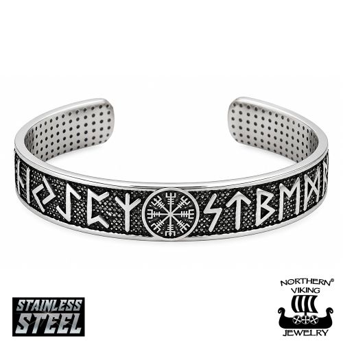 Vegvisir Riimurannekoru Kirurginteräs Northern Viking Jewelry®.
