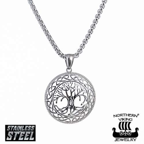 Northern Viking Jewelry-Riipus "Shiny Silver Tree Of Life" 
