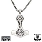 Kaulakoru Northern Viking Jewelry Vegvisir Raven Thor's Hammer.