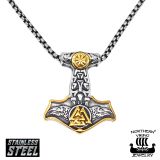 Thorin Vasara Vegvisr Valknut Kaulakoru Kulta Northern Viking Jewelry®.