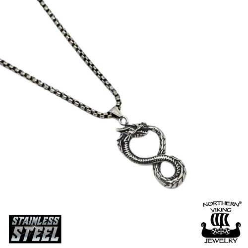 Ouroboros Kaulakoru – Ikuisuuden, Uudelleensyntymän ja Voiman Symboli Northern Viking Jewelry®.
