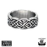 Sormus Northern Viking Jewelry Teräs Celtic Knot Ring.