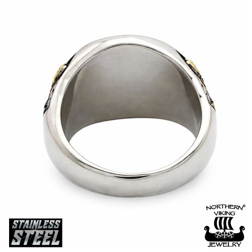 Sormus Northern Viking Jewelry Teräs Vegvisir Kulta kuva 3.