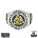 Sormus Northern Viking Jewelry Teräs Riimu Valknut Kulta