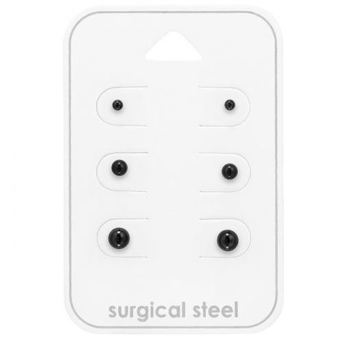 Pienet Korvakorut 2mm, 3 mm ja 4 mm Blacksteel.