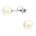 Pienet Helmi Korvakorut Hopea 3 mm ja 4 mm Cream Pearl.