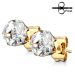 Pienet Korvakorut 3 mm ja 4 mm Clear Gold Round CZ.