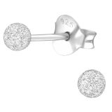Pienet Korvakorut Hopea 3 mm Silver Ball Diamond Dust.