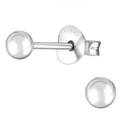 Pienet Korvakorut Hopea 3 mm Silver Ball.