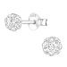 Pienet Korvakorut Hopea 3 mm ja 4 mm Clear Crystal Ball.