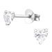 Pienet Sydän Korvakorut Hopea 4 mm Clear CZ.