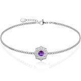 Rannekoru Naiselle Teräs Amethyst Mandala.