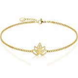 Rannekoru Naiselle Teräs Lotuskukka Kulta.