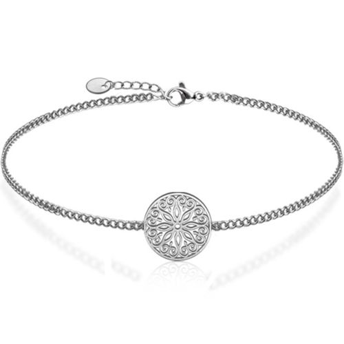 Rannekoru Naiselle Teräs Mandala Ornament.