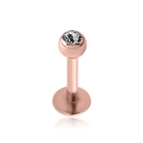 Huulikoru "Rose Gold Pvd Surgical Steel Jeweled Labret"