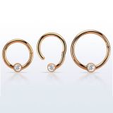 Septum Kivellinen Rosegold Bcr-Rengas Saranalla 1,2 mm