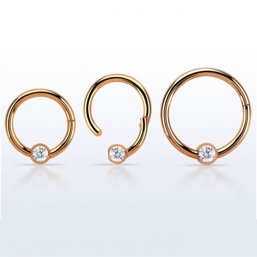 Septum Kivellinen Rosegold Bcr-Rengas Saranalla 1,2 mm