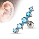 Rustokoru "Journey Curve 5 Gems Tragus Aqua"