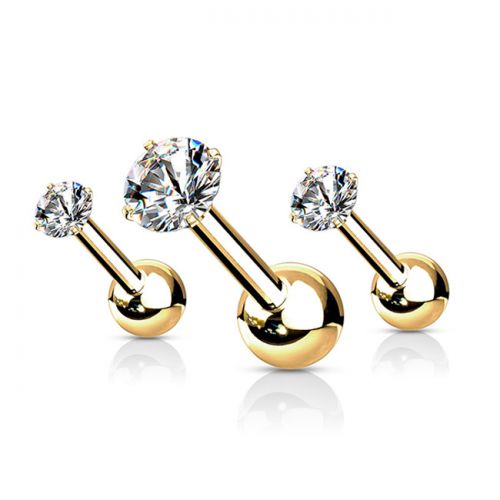 Rustokorupaketti 3 kpl Rustokoru "Gold Prong Set CZ Top"