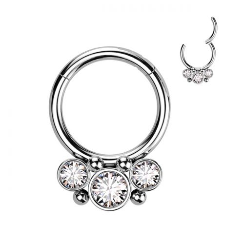 Septum Rengas Saranalla 3 Bezel Set. Väri: Teräs.