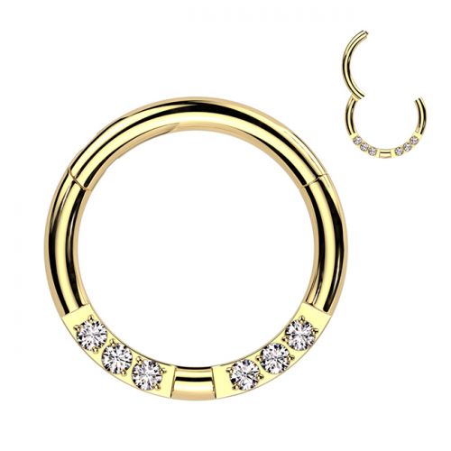 Septum Rengas Saranalla Double Facing Set CZ. Väri: Kulta.