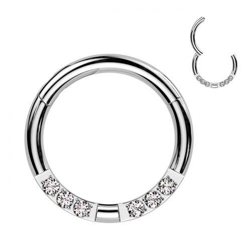 Septum Rengas Saranalla Double Facing Set CZ. Väri: Teräs.