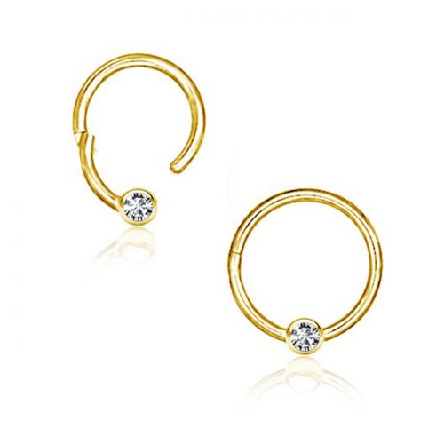 Septum Rengas Saranalla Gold Clear CZ 1,2 mm.