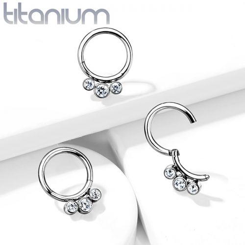 Septum Rengas Saranalla Titaani Bezel Set Crystals.