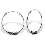 Silver Bali hoop earrings       