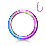 Septum Rengas Titaan Rainbow Hinged Segment Ring 1,2 mm
