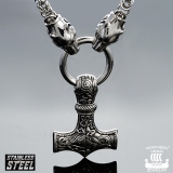 Northern Viking Jewelry® Kuningasketju Sudenpäillä + Knotwork