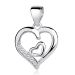 Sydän Kaulakoru Hopeaketjulla Double Heart White CZ.