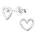 Sydän Korvakorut Hopea Silver Ear Studs.